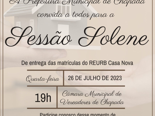 Convite para Sessão Solene REURB