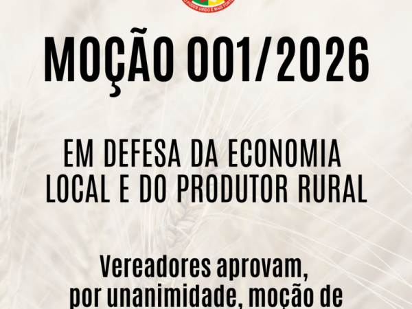 Vereadores aprovam, por unanimidade, moção de repúdio contra aumento de royalties para produtores rurais