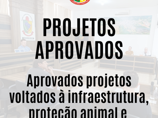 Aprovados projetos voltados à infraestrutura, proteção animal e apoio às entidades