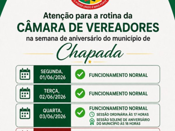 Atenção comunidade chapadense!