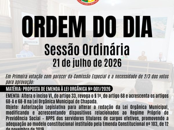 Hoje tem sessão! Te esperamos a partir das 19 horas em nosso Plenário.