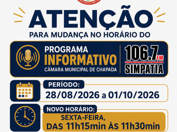 Mudança no horário do Programa Informativo na Rádio Simpatia