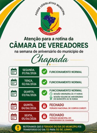 Atenção comunidade chapadense!
