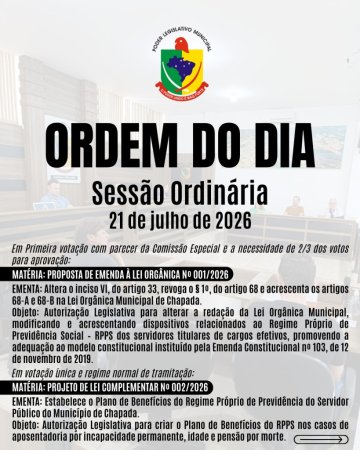 Hoje tem sessão! Te esperamos a partir das 19 horas em nosso Plenário.