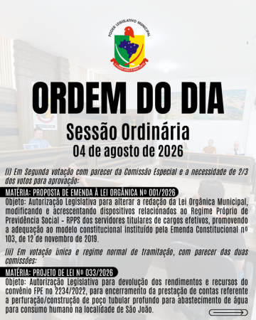 Hoje tem sessão! Te esperamos a partir das 20 horas em nosso Plenário.