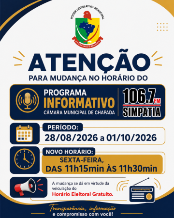 Mudança no horário do Programa Informativo na Rádio Simpatia