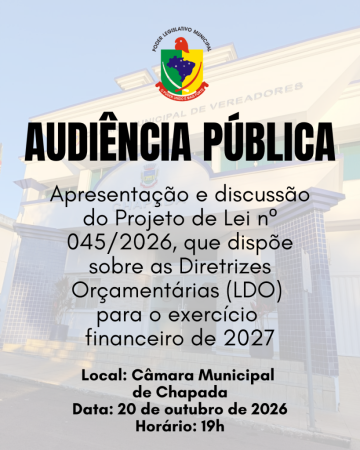 Convite Audiência Pública - 20 de outubro de 2026